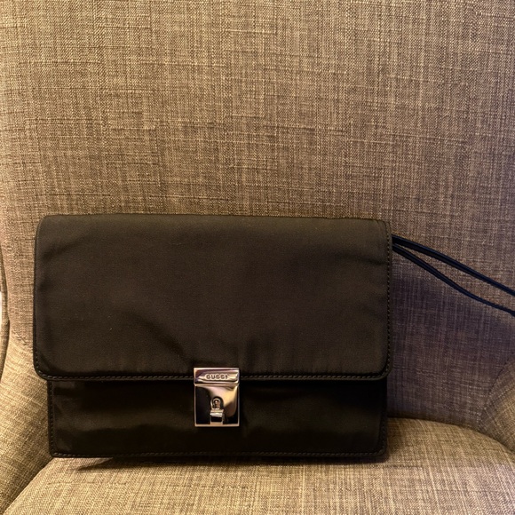 Gucci Nylon and Leather Black Clutch / Wristlet - Picture 9 of 13